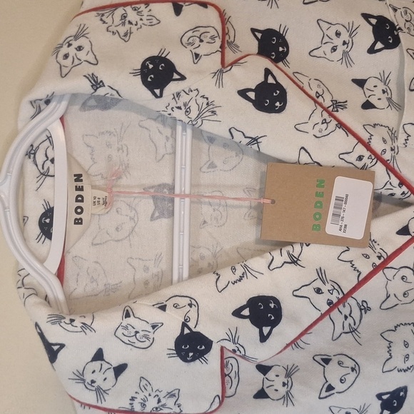 Boden Brushed Cotton Pyjama Shirt Cat Print Size M NWT - Picture 6 of 11